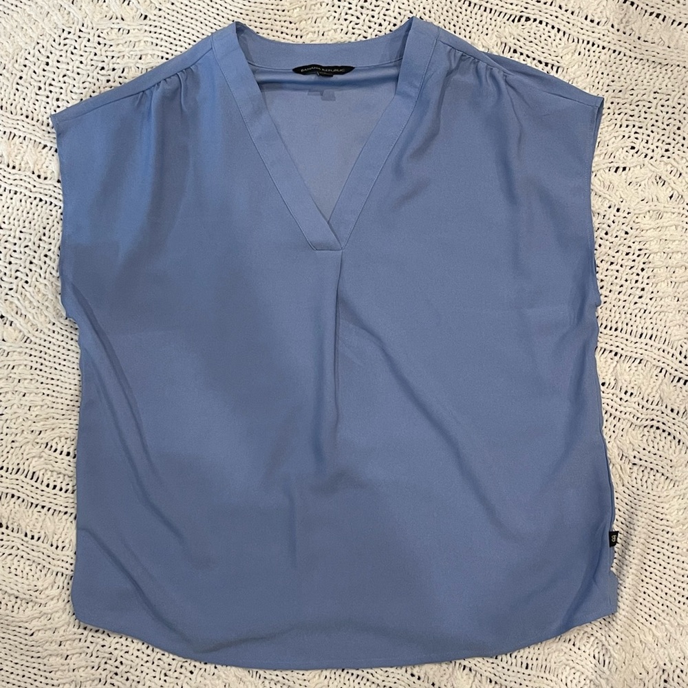 Blue V-Neck Top